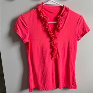 Lilly Pulitzer UPF 50+ Luxletic Frida Ruffle Polo Top